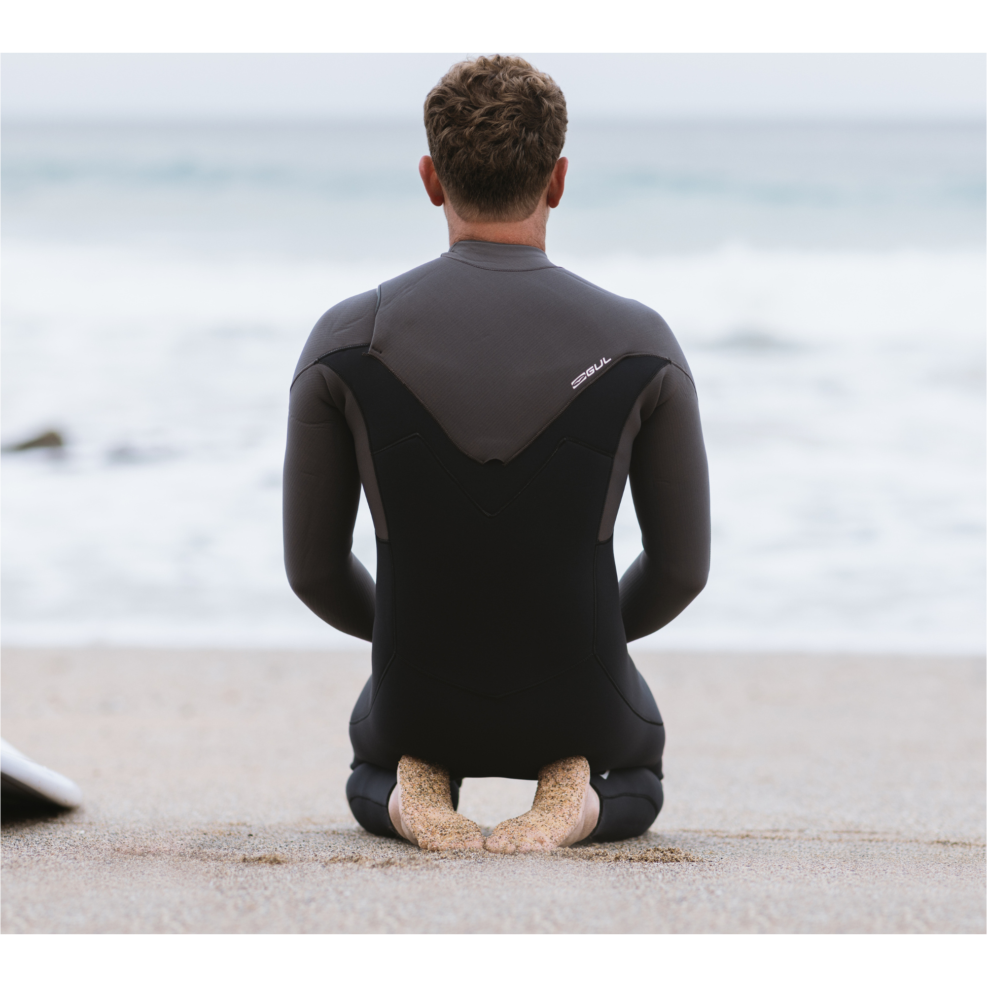 2025 Gul Mens Yulex Flexor 5/4mm Chest Zip Wetsuit FX1221-BKGY - Black / Grey